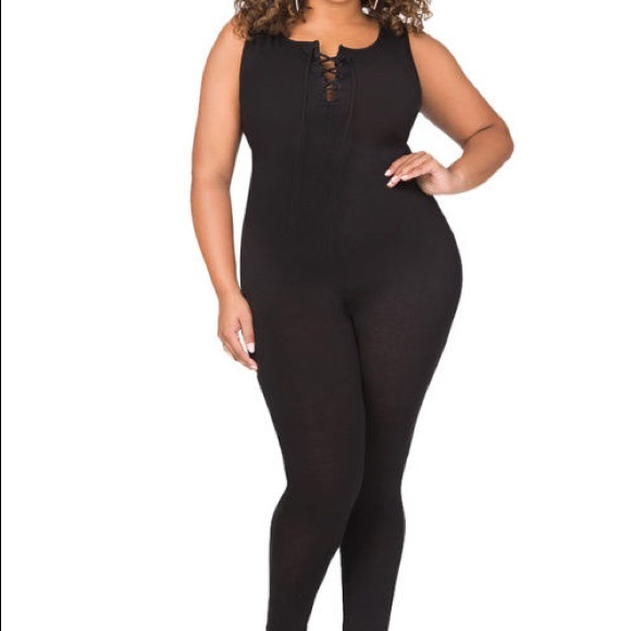 Plus Size Bandage Jumpsuit Black - Picture 2 of 5